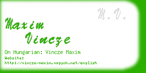 maxim vincze business card